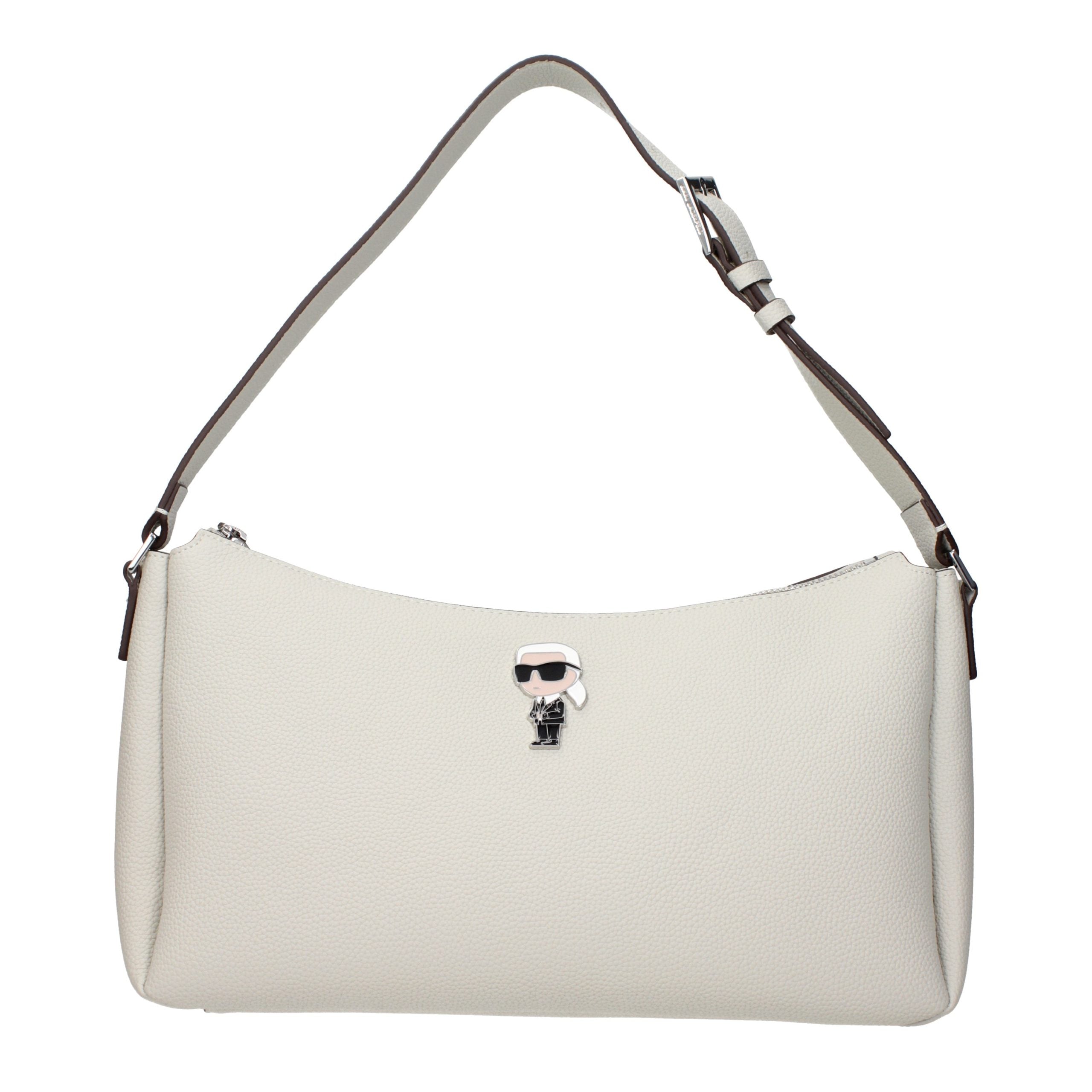 Karl Lagerfeld Gray Leather Shoulder Bag