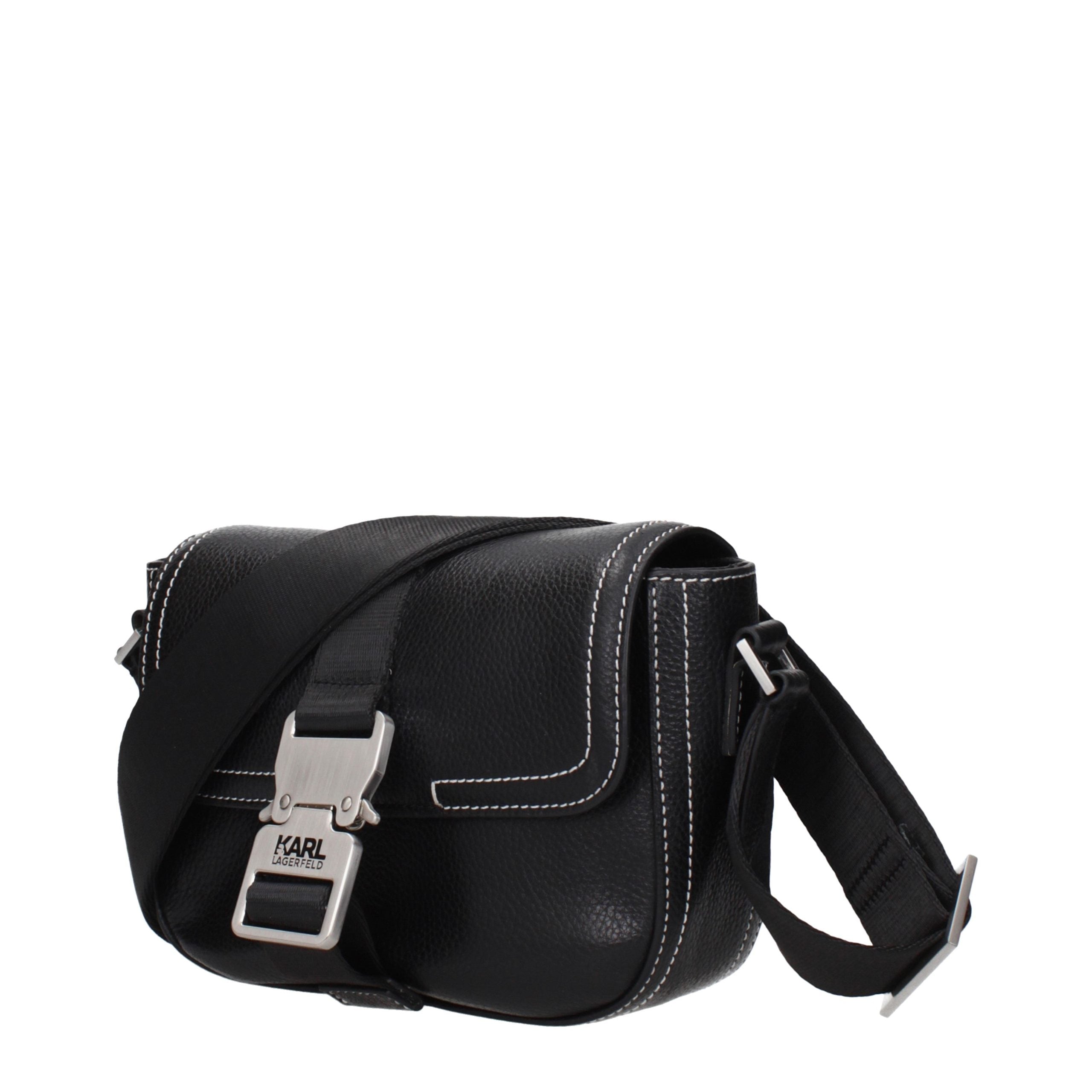 Karl Lagerfeld Black Leather Crossbody Bag