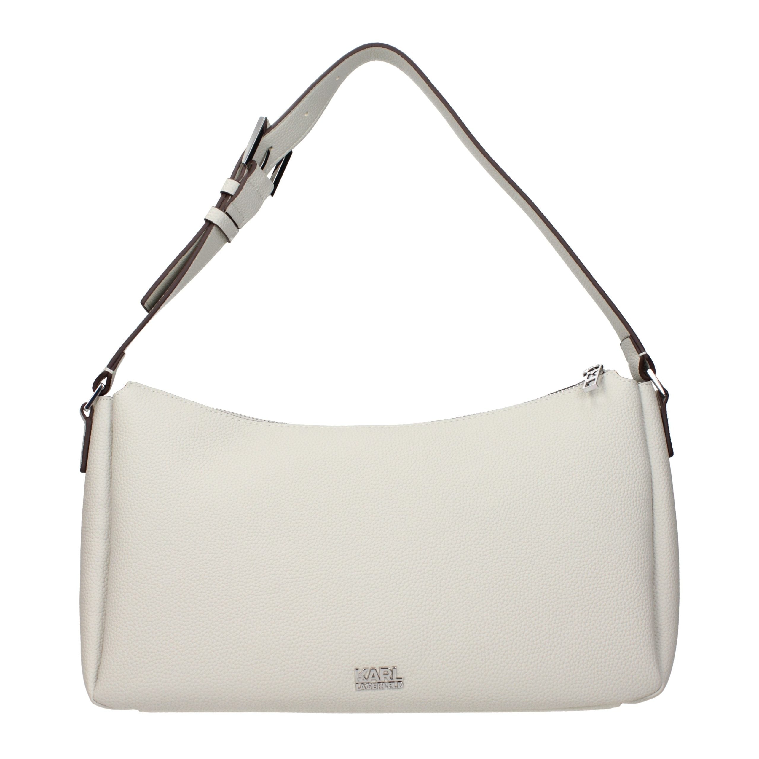 Karl Lagerfeld Gray Leather Shoulder Bag
