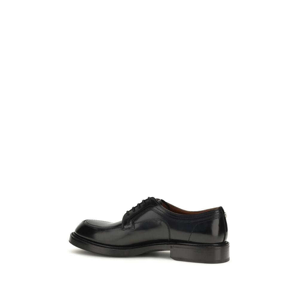 Dolce & Gabbana Black Calf Leather Bos Taurus Oxfords And Derbies
