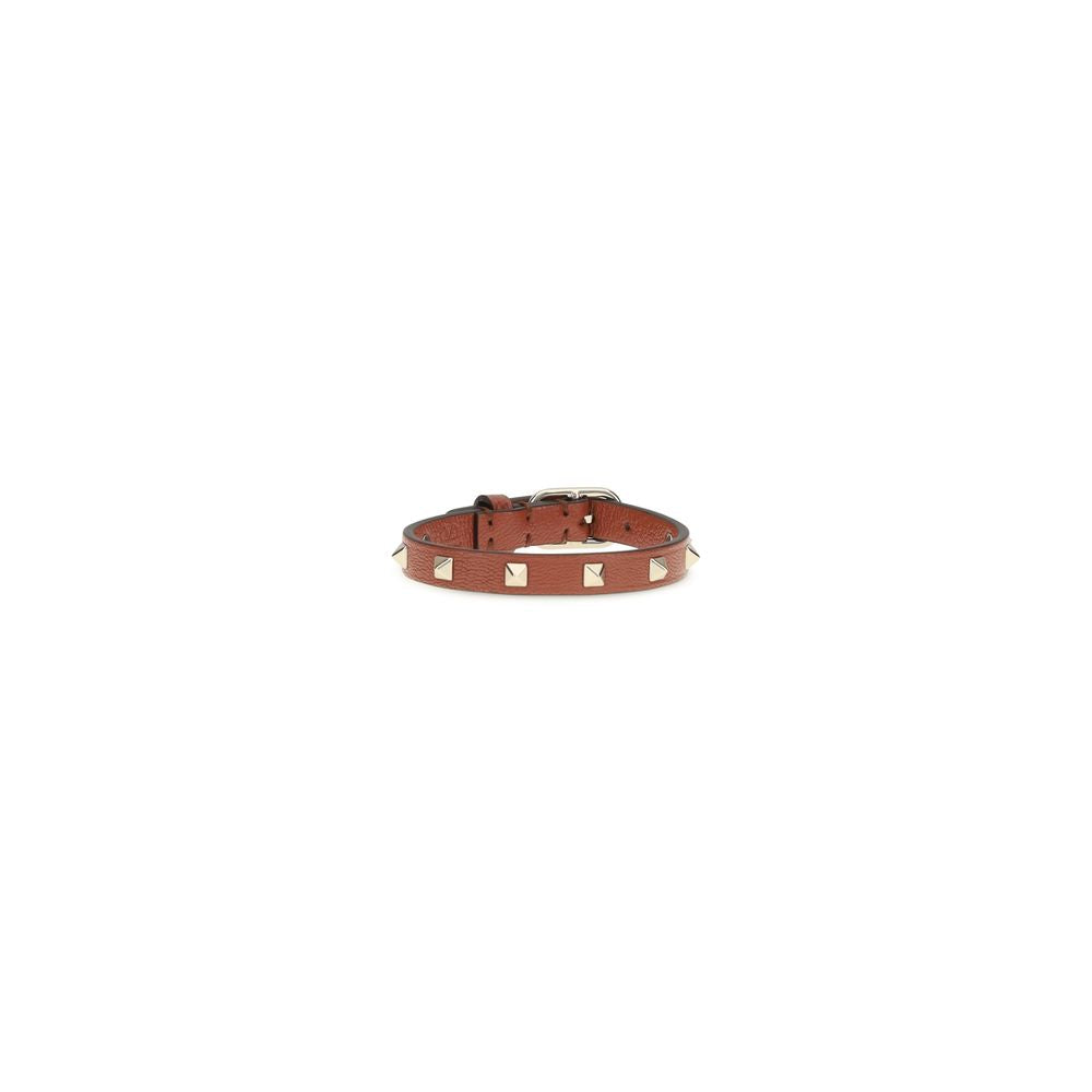 Valentino Garavani Brown Calf Leather Bos Taurus Bracelet