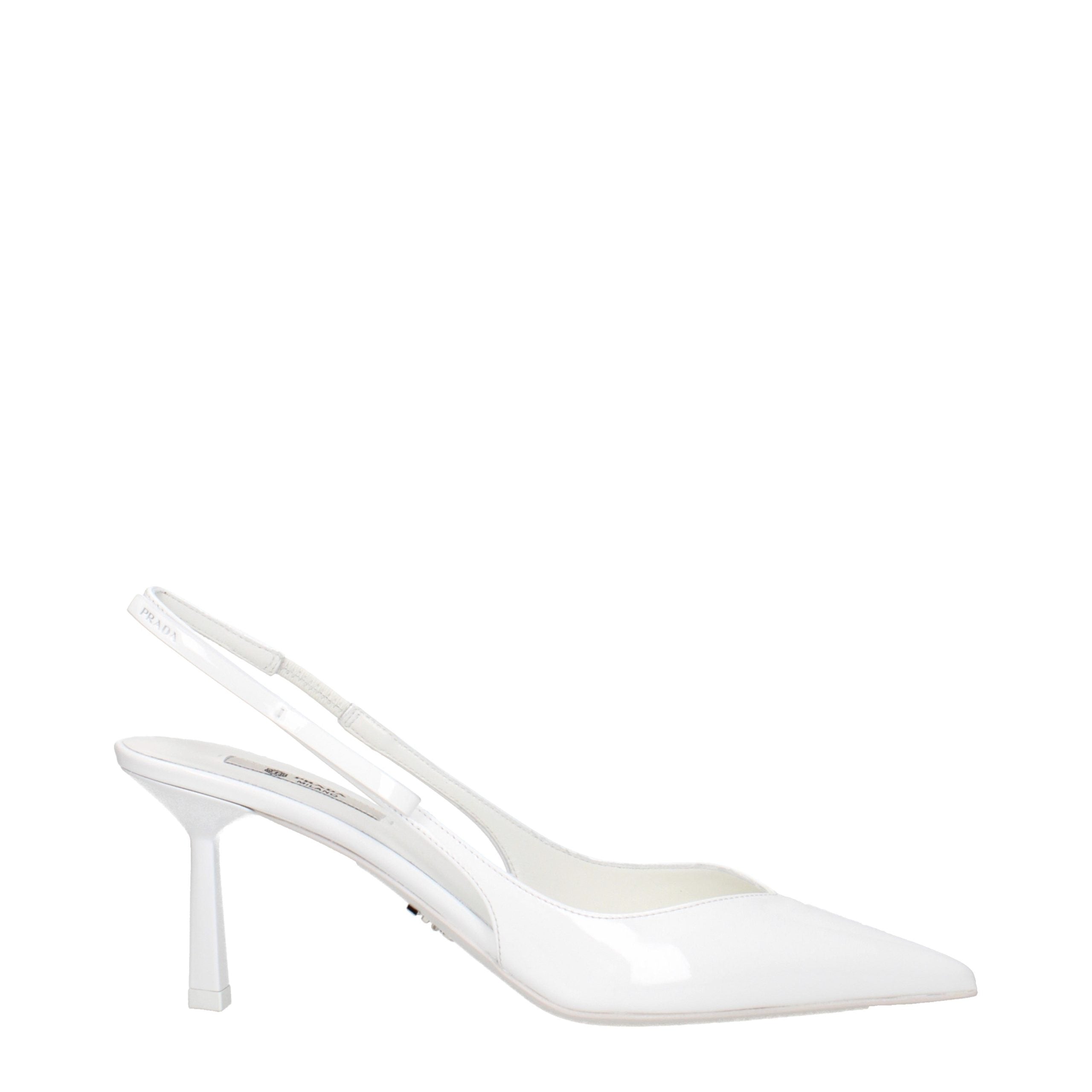 Prada White Leather High Heel Pumps
