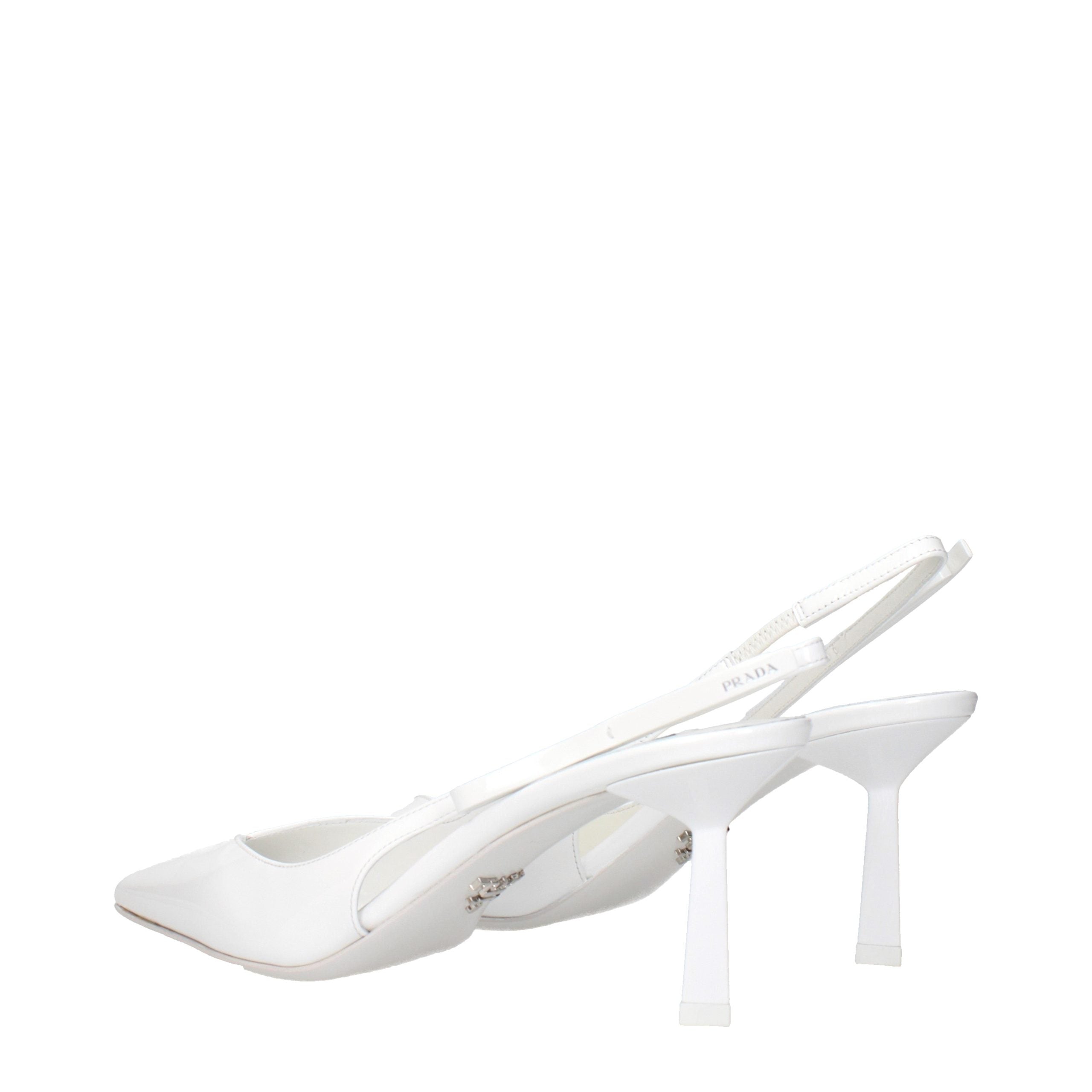 Prada White Leather High Heel Pumps