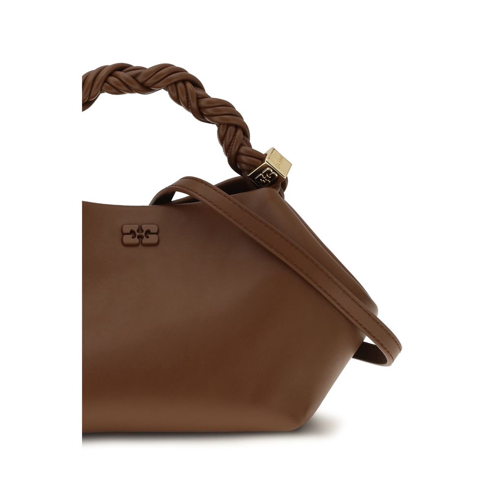 Ganni Brown Recycled Leather Shoulder Bag