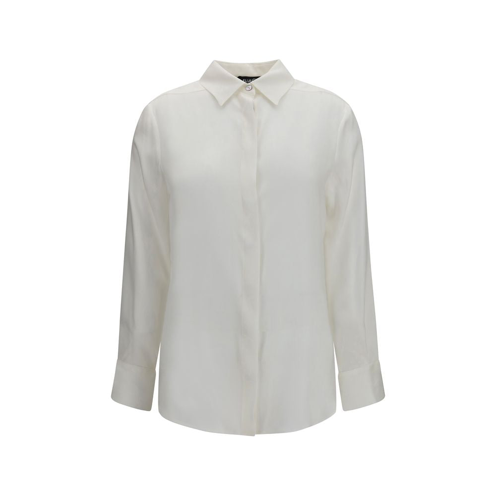 Ella White Silk Dress Shirt