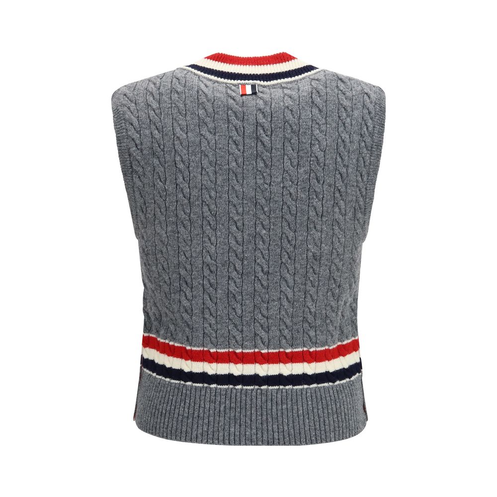 Thom Browne Gray Wool Oves Aries Sleeveles Sweater