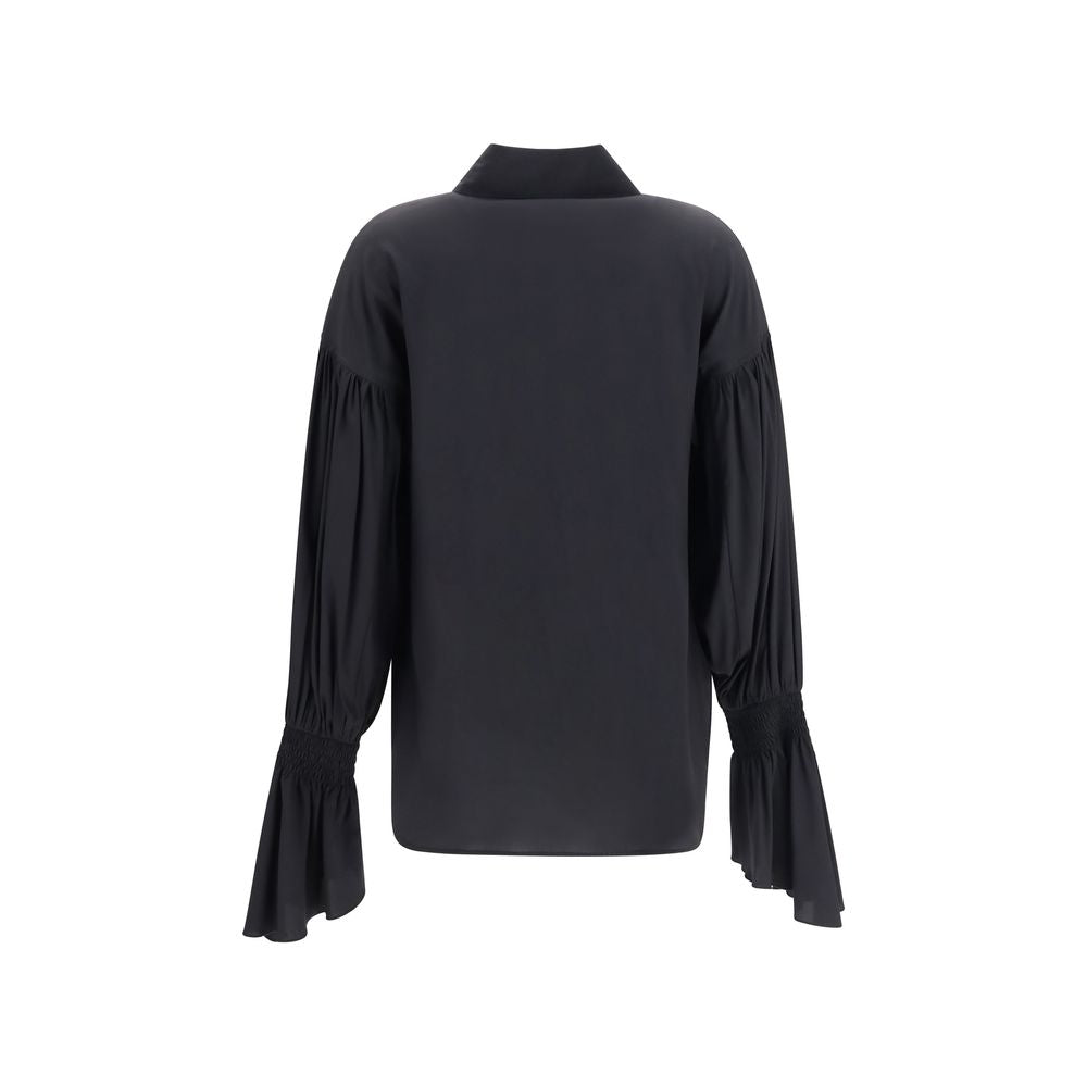 Ella Black Silk Blouse