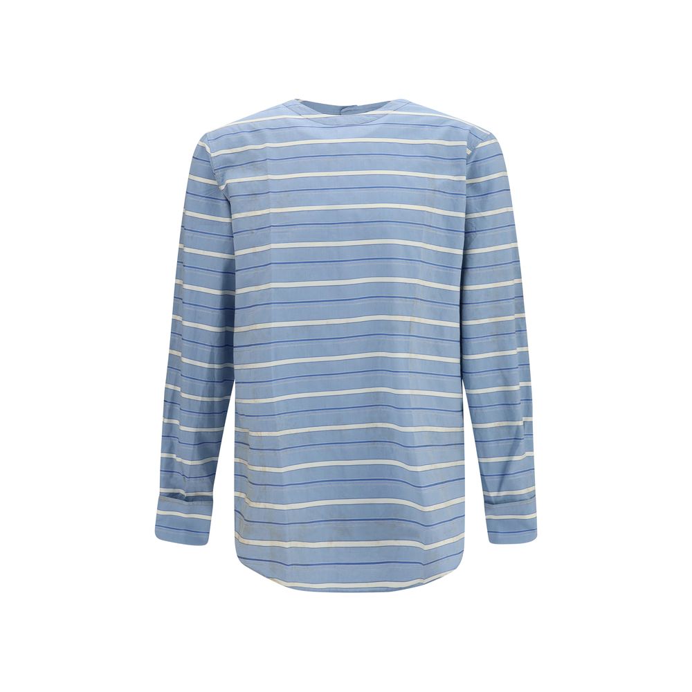 Prada Blue Cotton Pattern Shirt