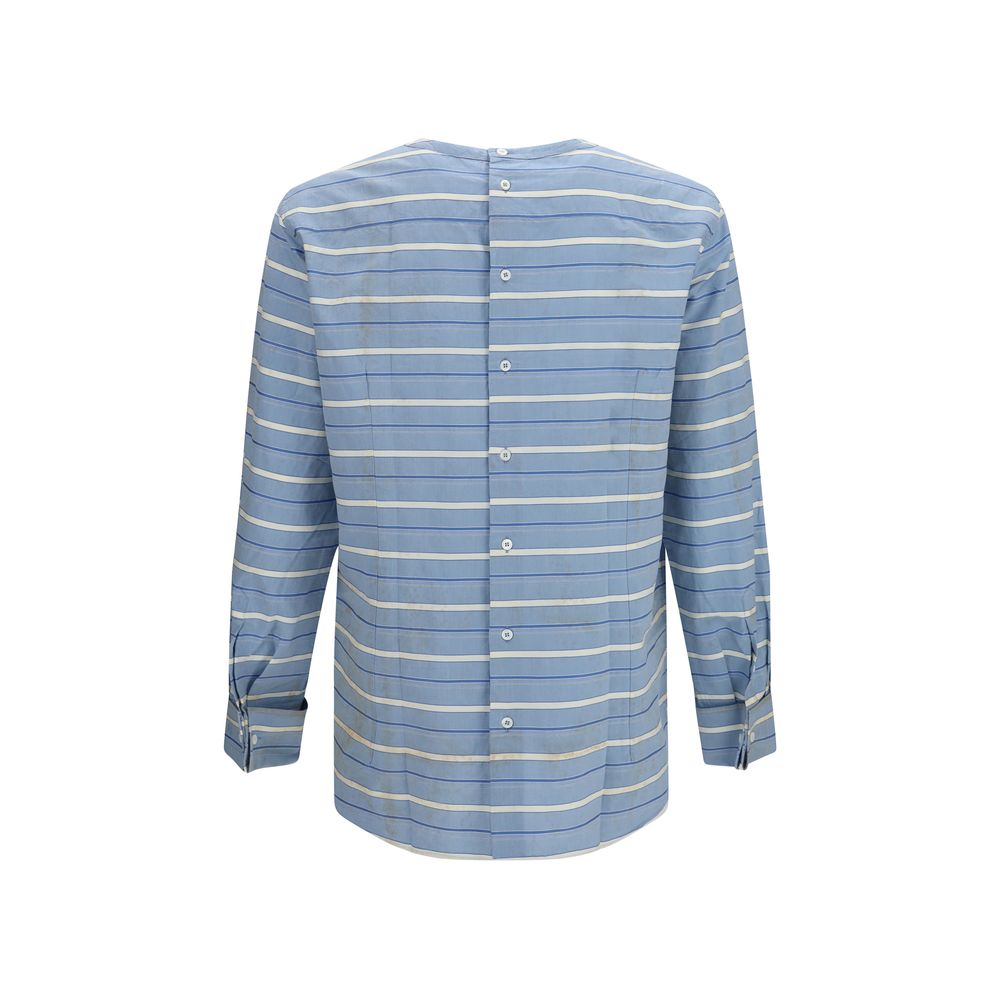 Prada Blue Cotton Pattern Shirt