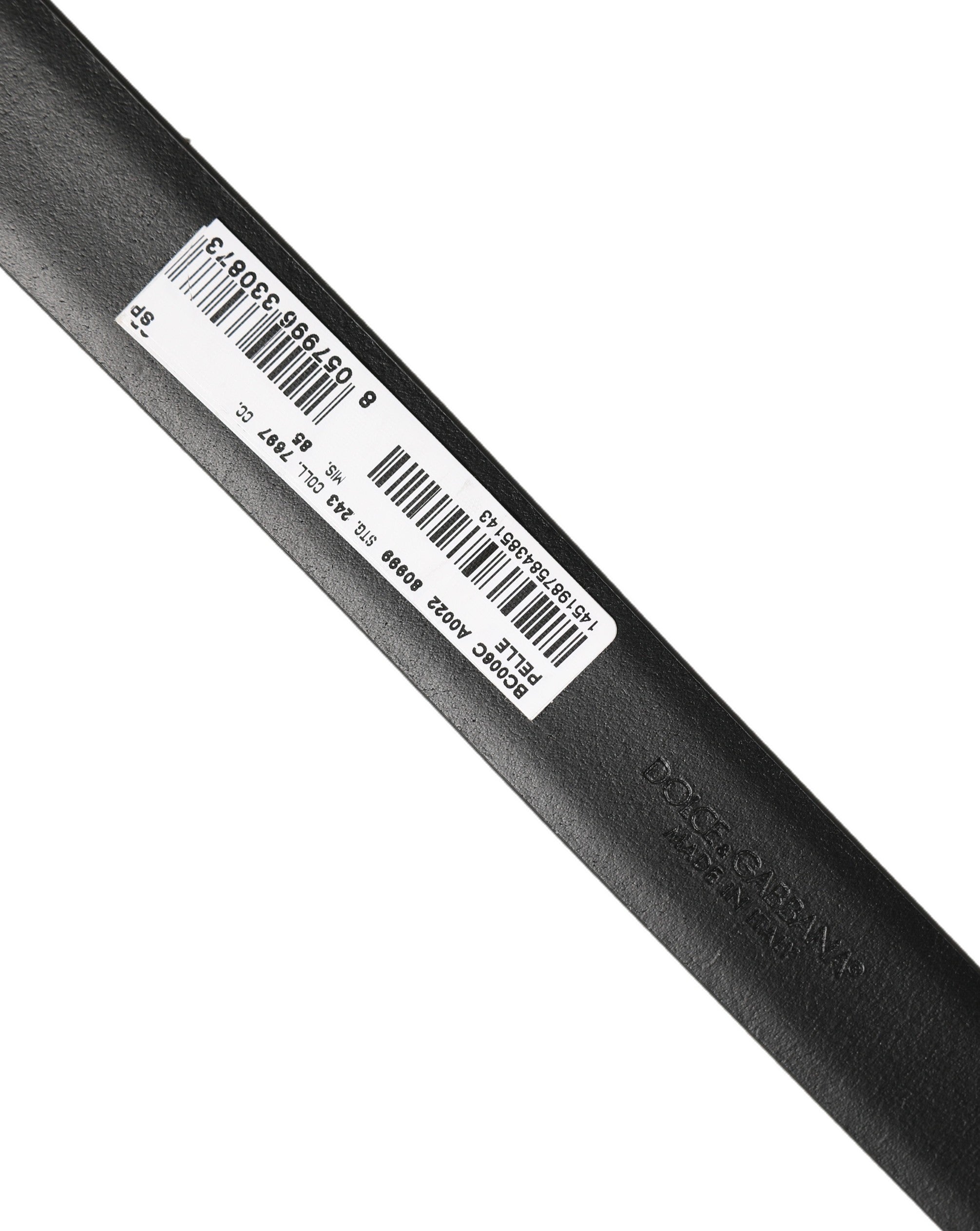 Dolce & Gabbana Black Classic Leather Silver Tone Buckle Belt