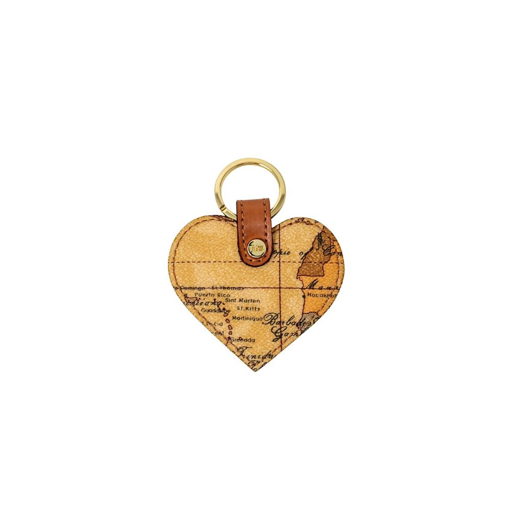 Alviero Martini Prima Classe Beige Leather Keychain