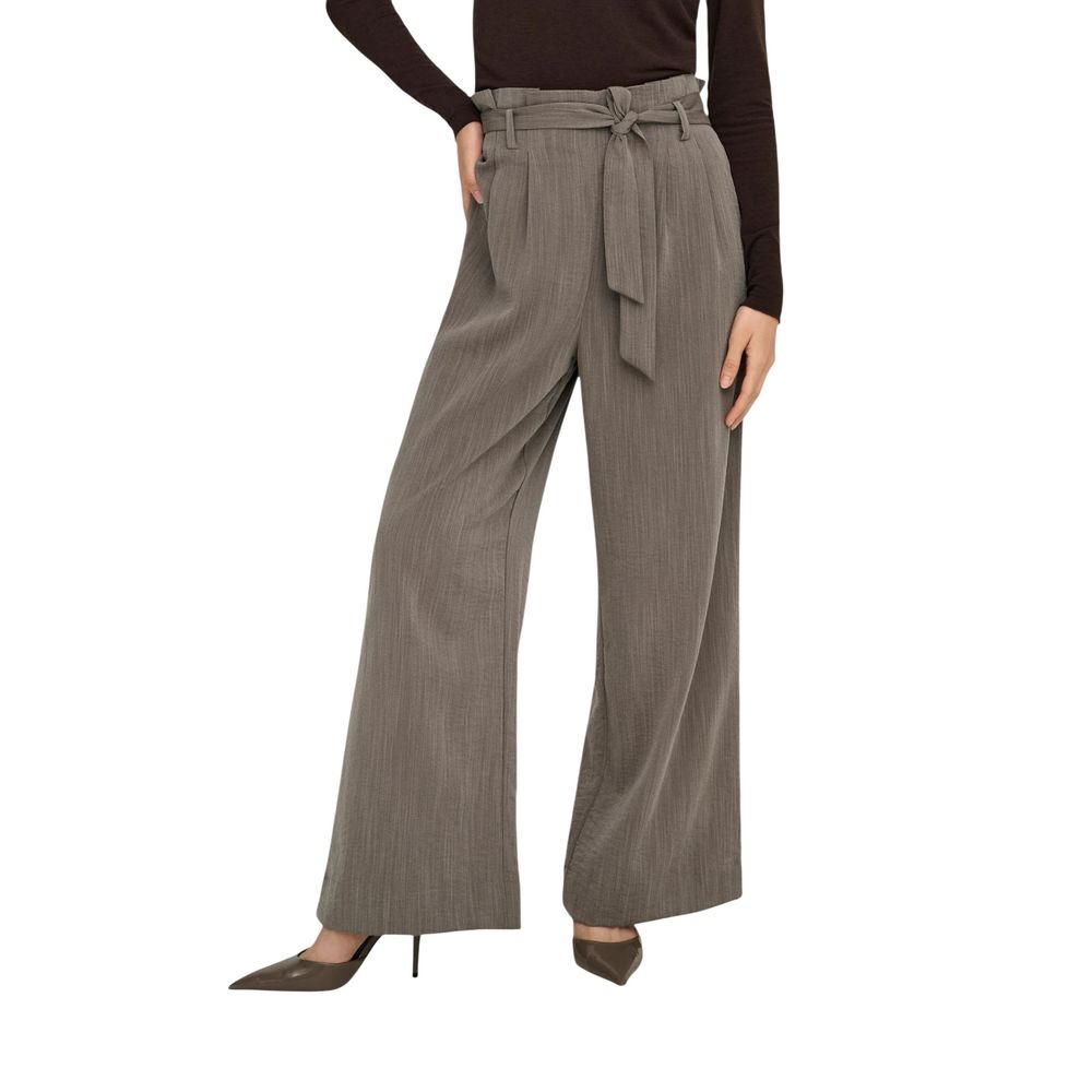 Only Beige Viscose Casual Pants