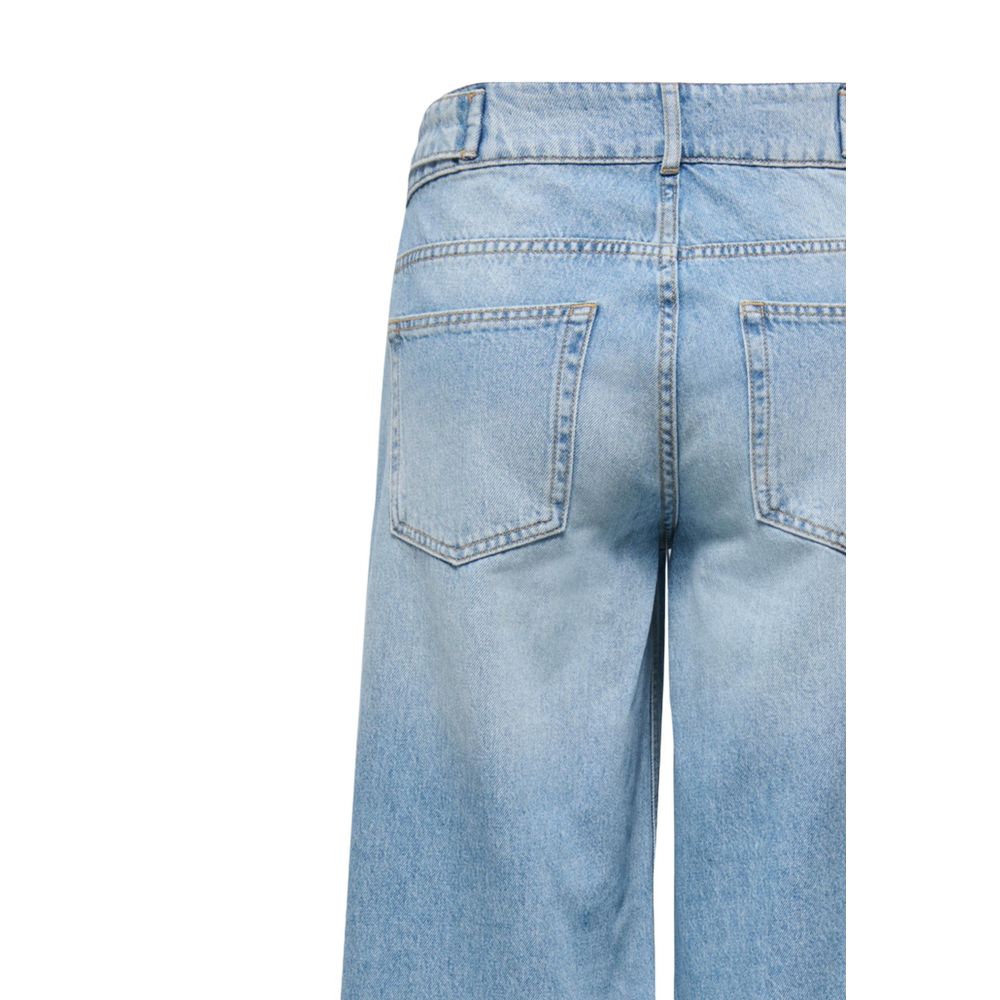 Only Light Blue Cotton Mom Jeans