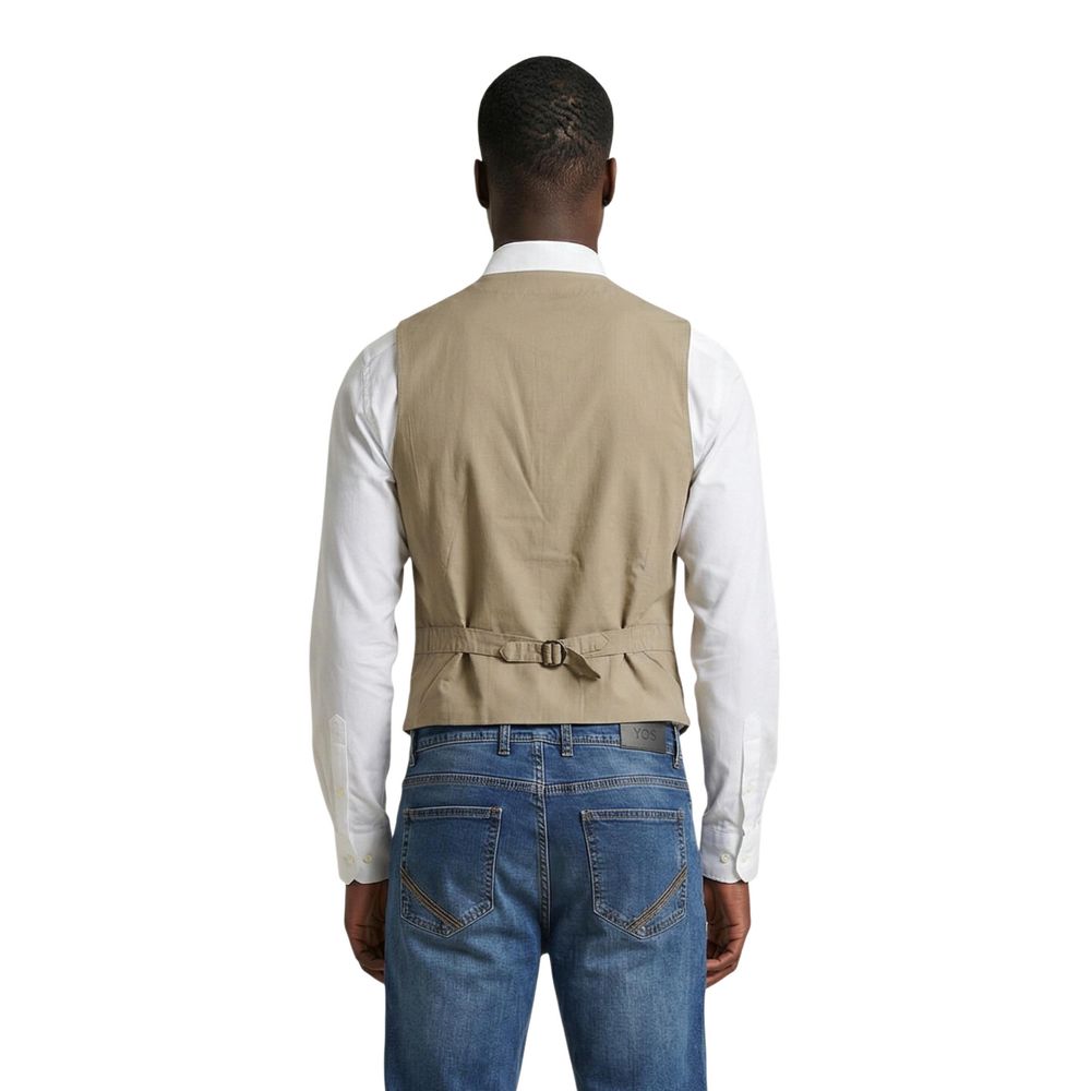 Gianni Lupo Beige Cotton Waistcoat