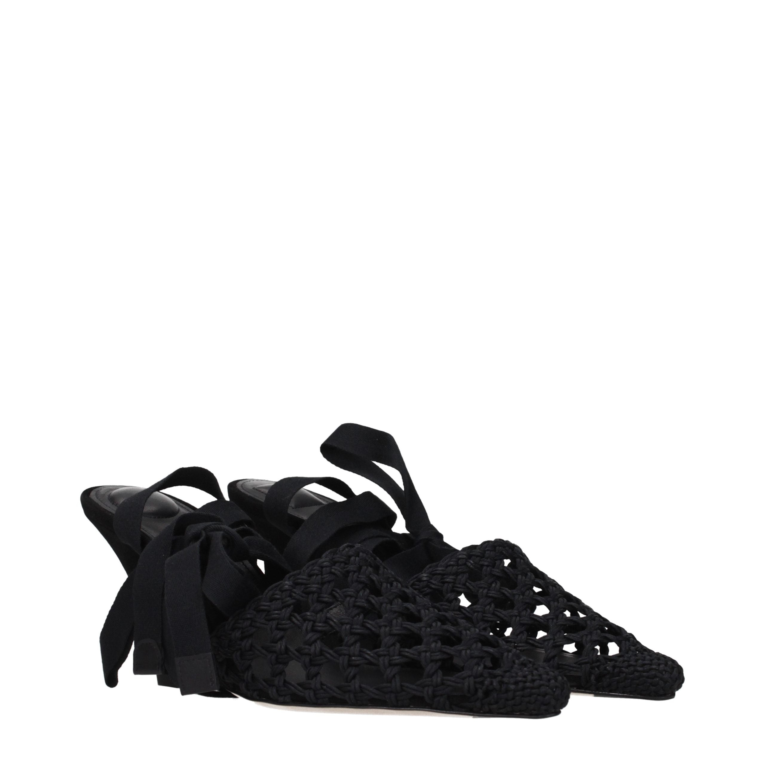 Jacquemus Black Fabric Strap-On Sandals