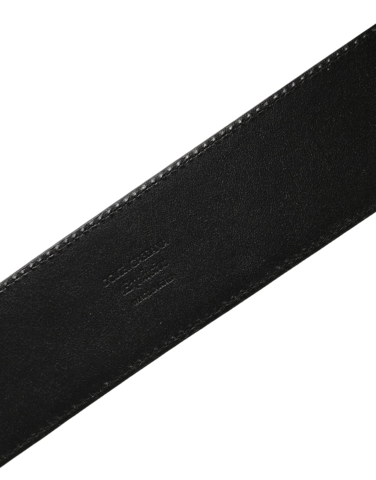Dolce & Gabbana Black Exotic Leather Gold Metal Buckle Belt