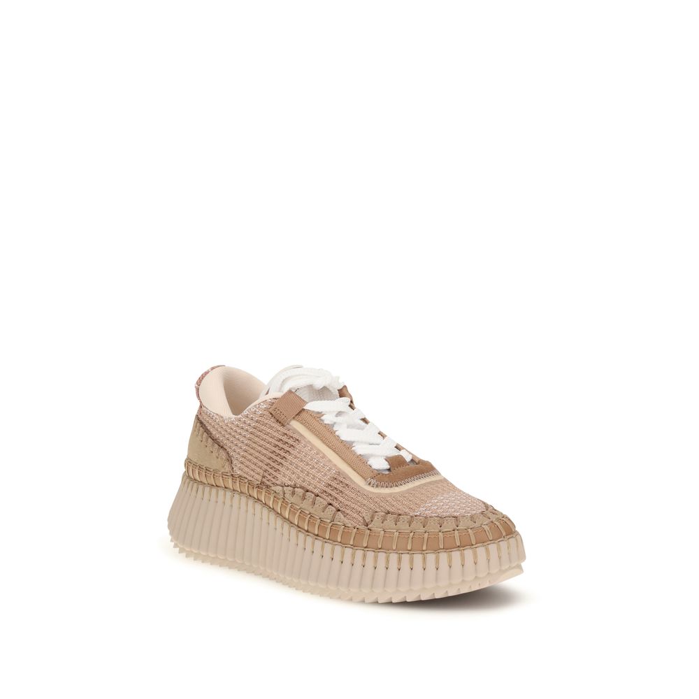 Chloé Beige Synthetic Athletic Sneakers
