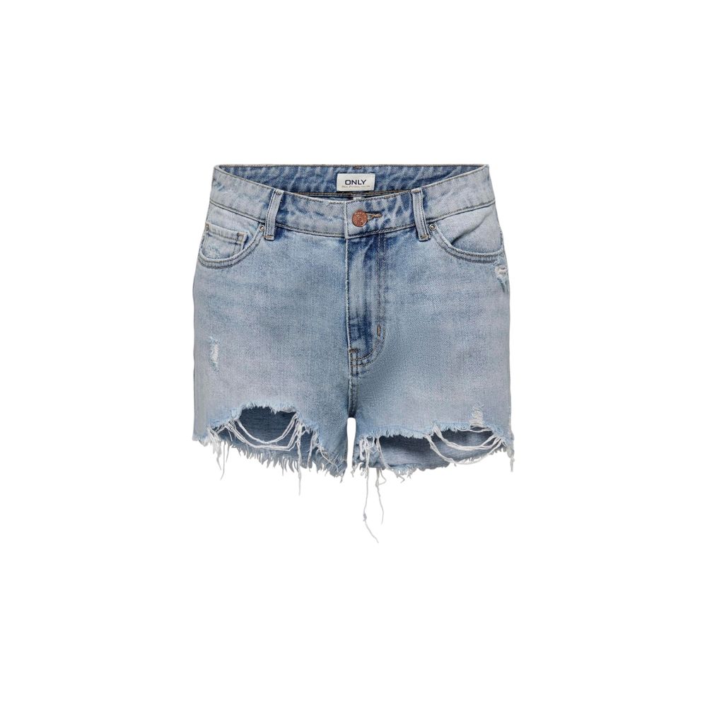 Only Light Blue Cotton Shorts