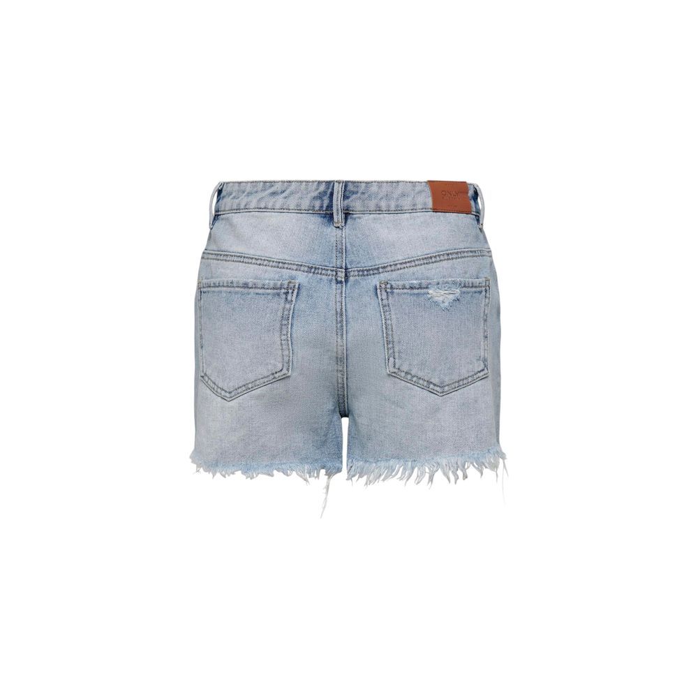 Only Light Blue Cotton Shorts