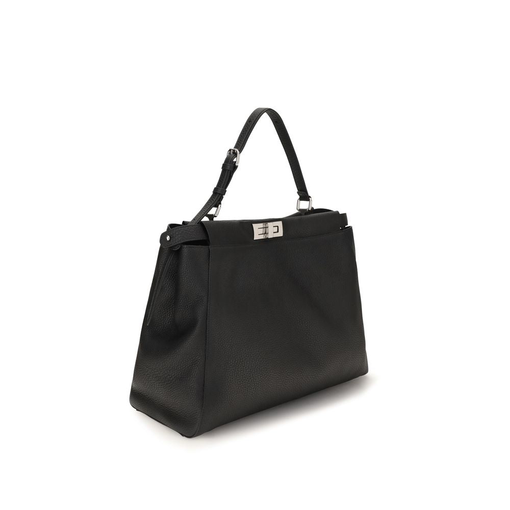 Fendi Black Calf Leather Bos Taurus Shoulder Bag