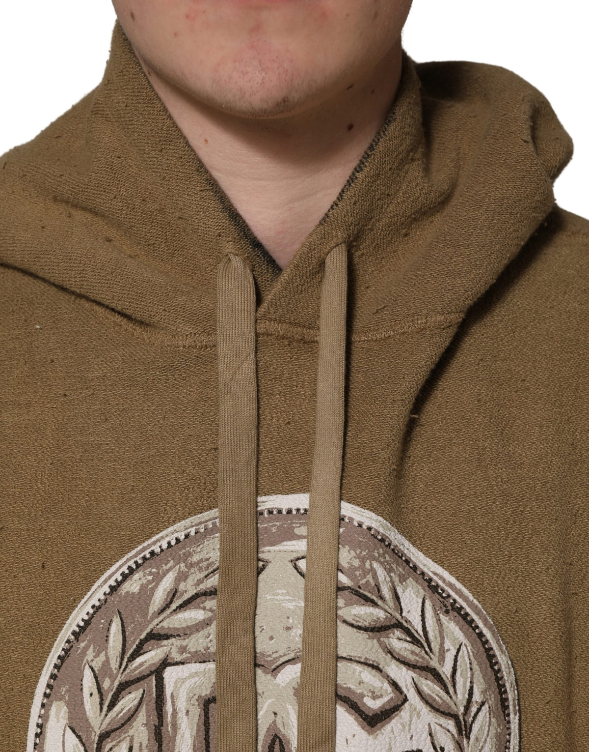 Dolce & Gabbana Brown Embossed Logo Hooded Sweatshirt Sweater