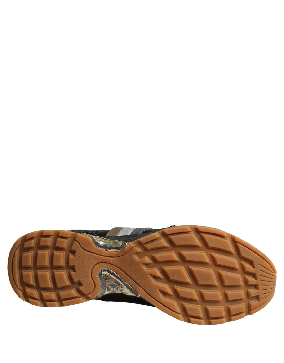 Dolce & Gabbana Black Gold Leather Low Top Sneakers Shoes