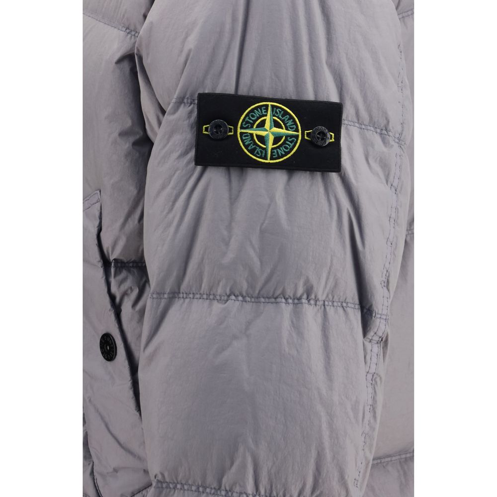 Stone Island Gray Polyamide Full-Length Jacket
