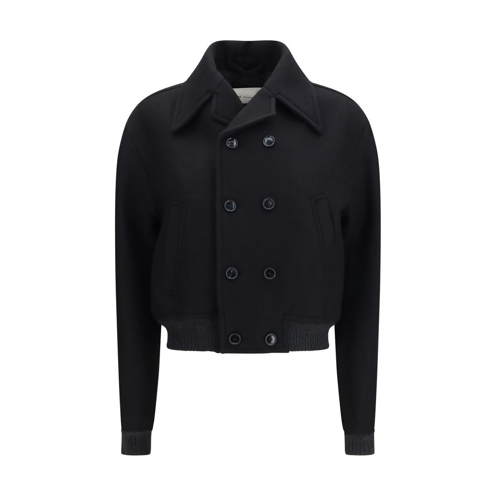 Ami Paris Black Wool Oves Aries Bomber