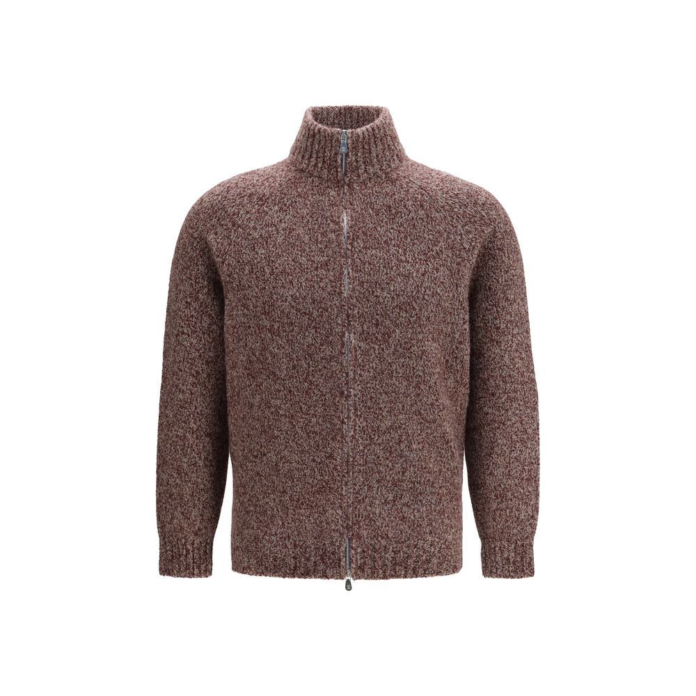 Brunello Cucinelli Bordeaux Wool Oves Aries Cardigan