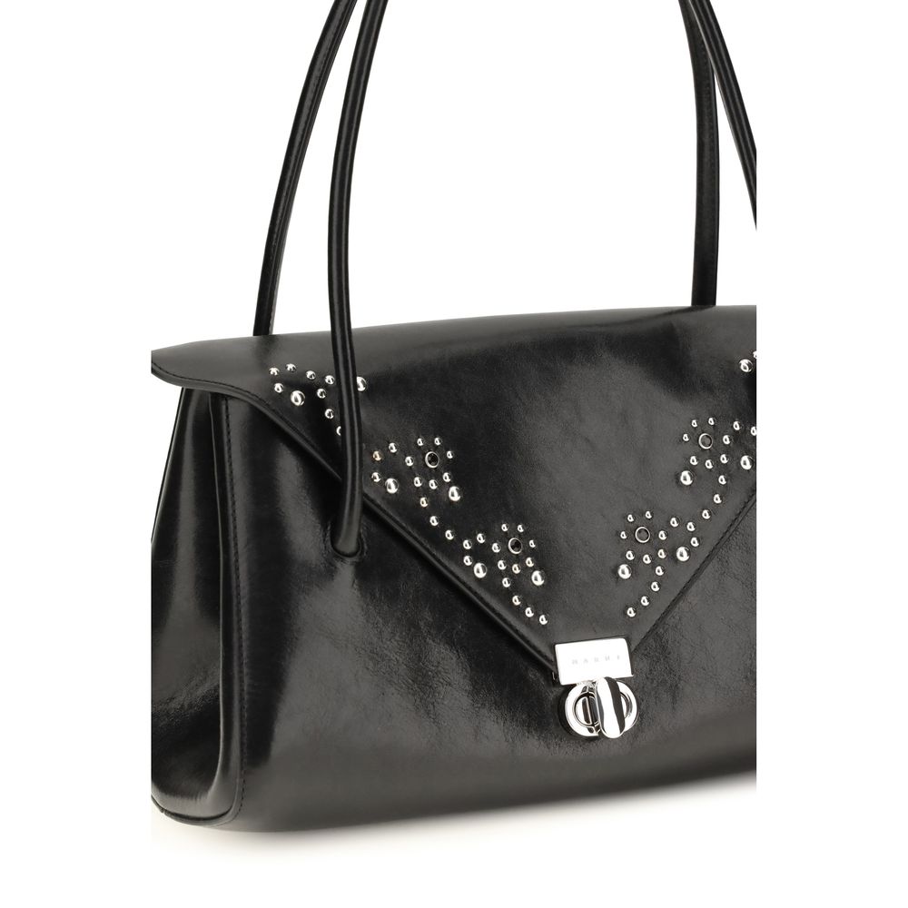 Marni Black Calf Leather Bos Taurus Shoulder Bag