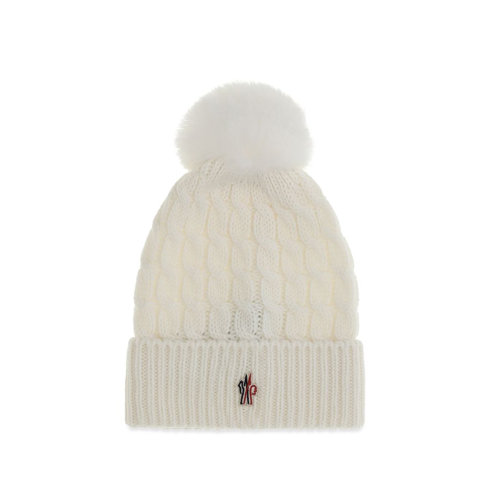 Moncler Grenoble White Wool Oves Aries Beanie