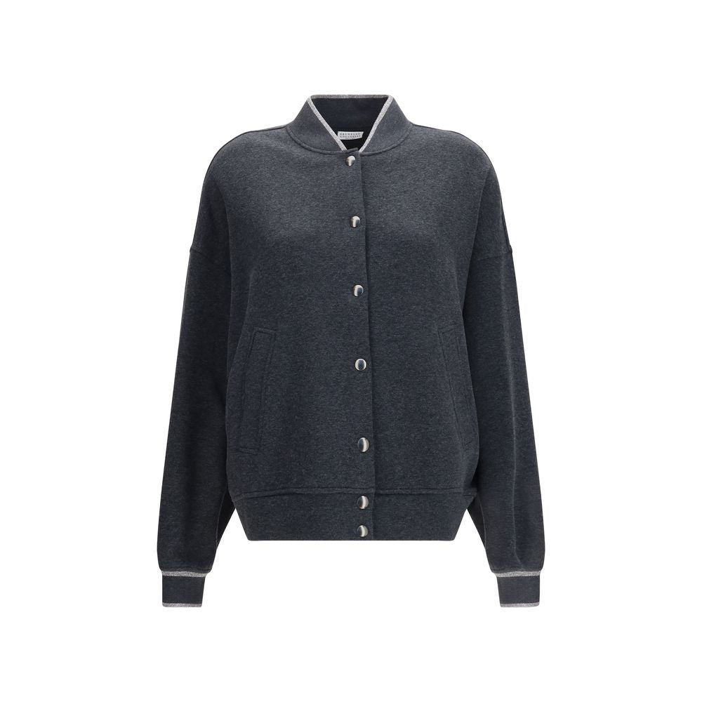 Brunello Cucinelli Gray Cotton Bomber