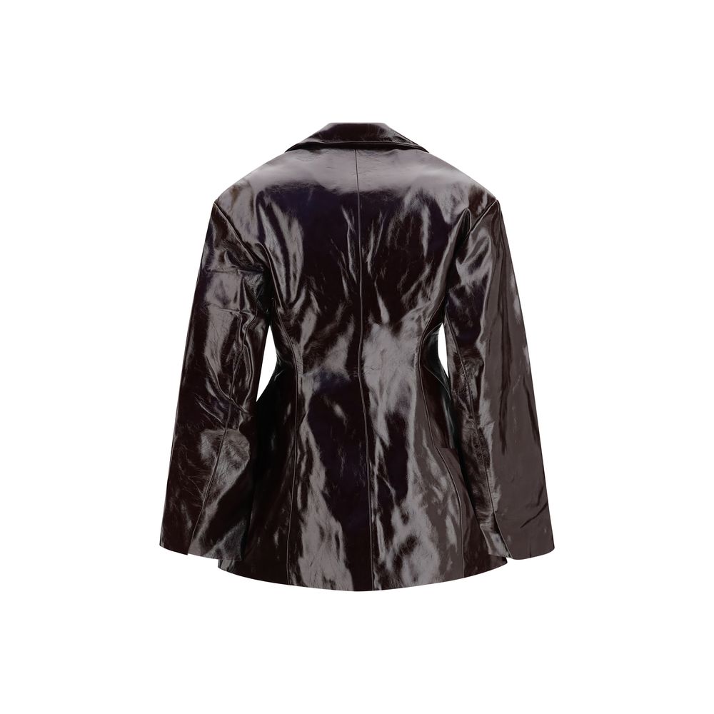 Ganni Bordeaux Polyethylene Full-Length Jacket