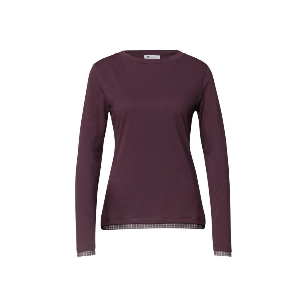 Street One Purple Cotton Long Sleeve T-Shirt