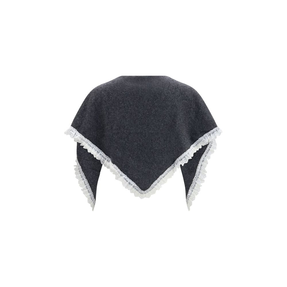 Ganni Gray Wool Oves Aries Scarf