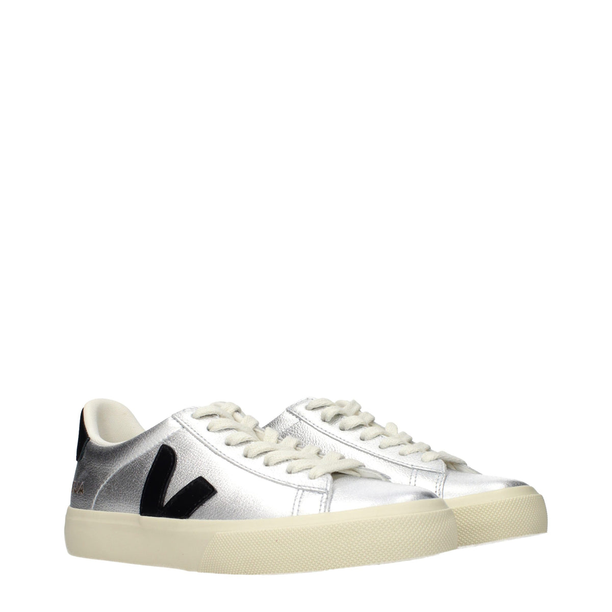 Veja Gray Leather Low Top Sneakers