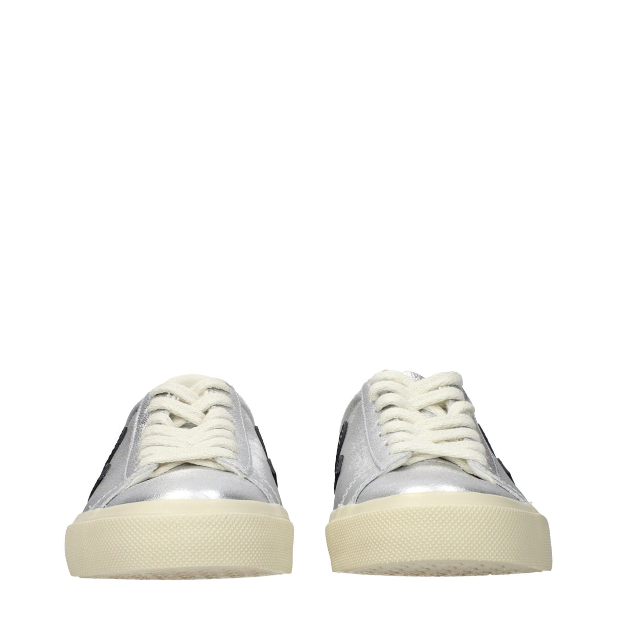 Veja Gray Leather Low Top Sneakers
