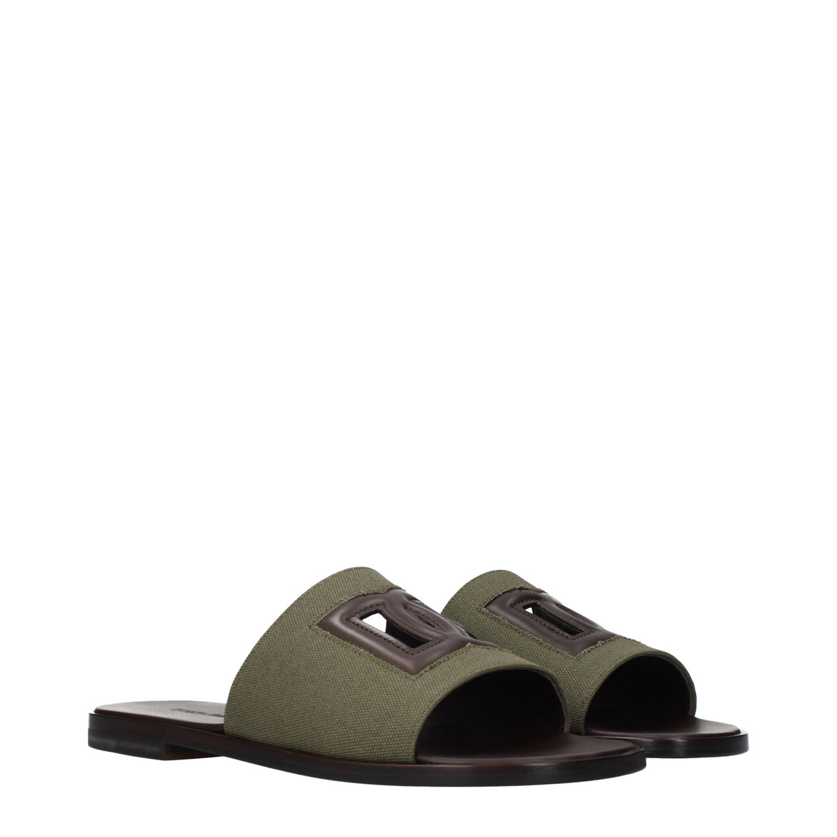Dolce & Gabbana Green Fabric Slippers