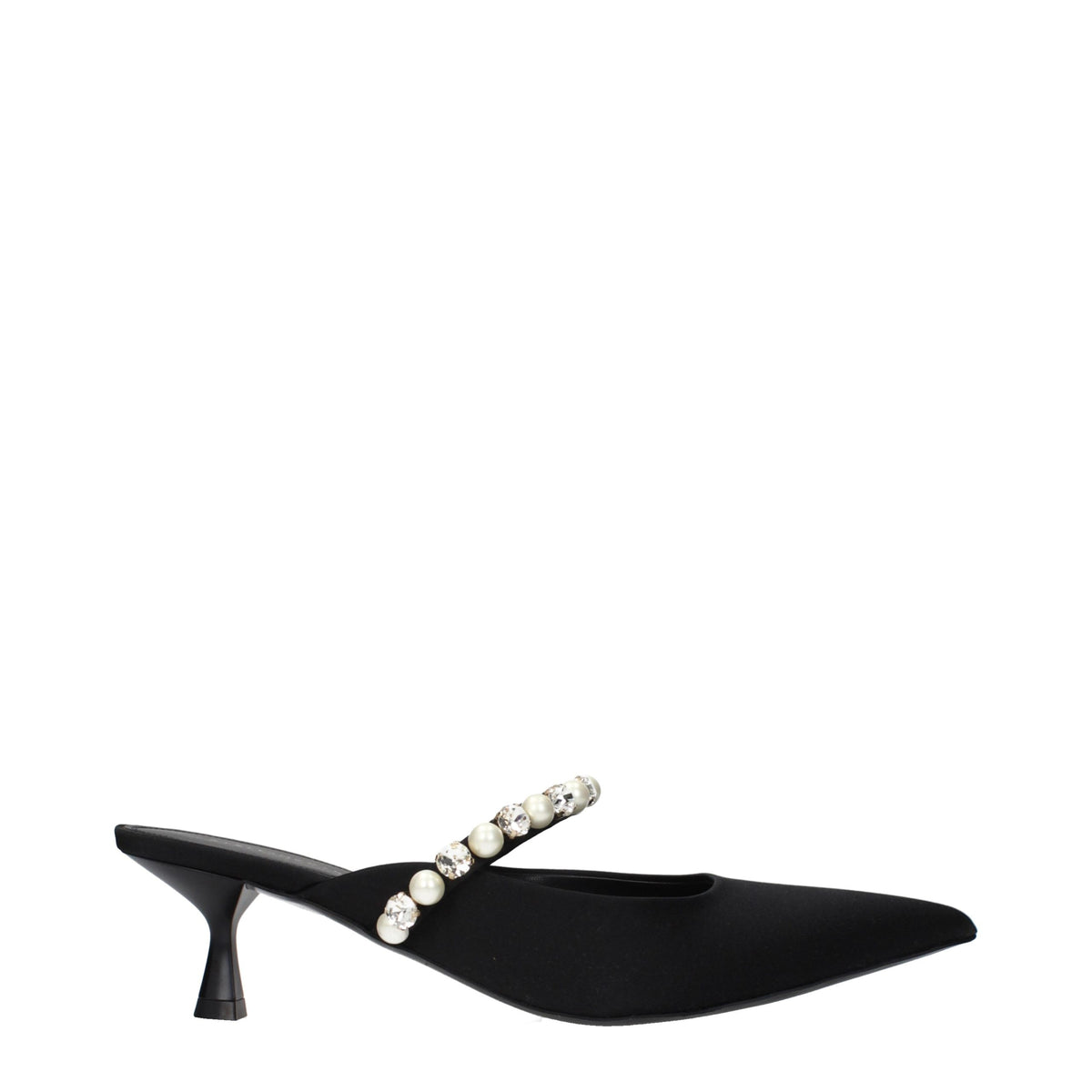 Stella McCartney Black Satin Stiletto Heel Sandals