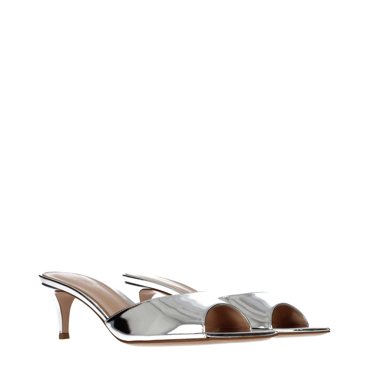 Gianvito Rossi Gray Leather Platform Sandals