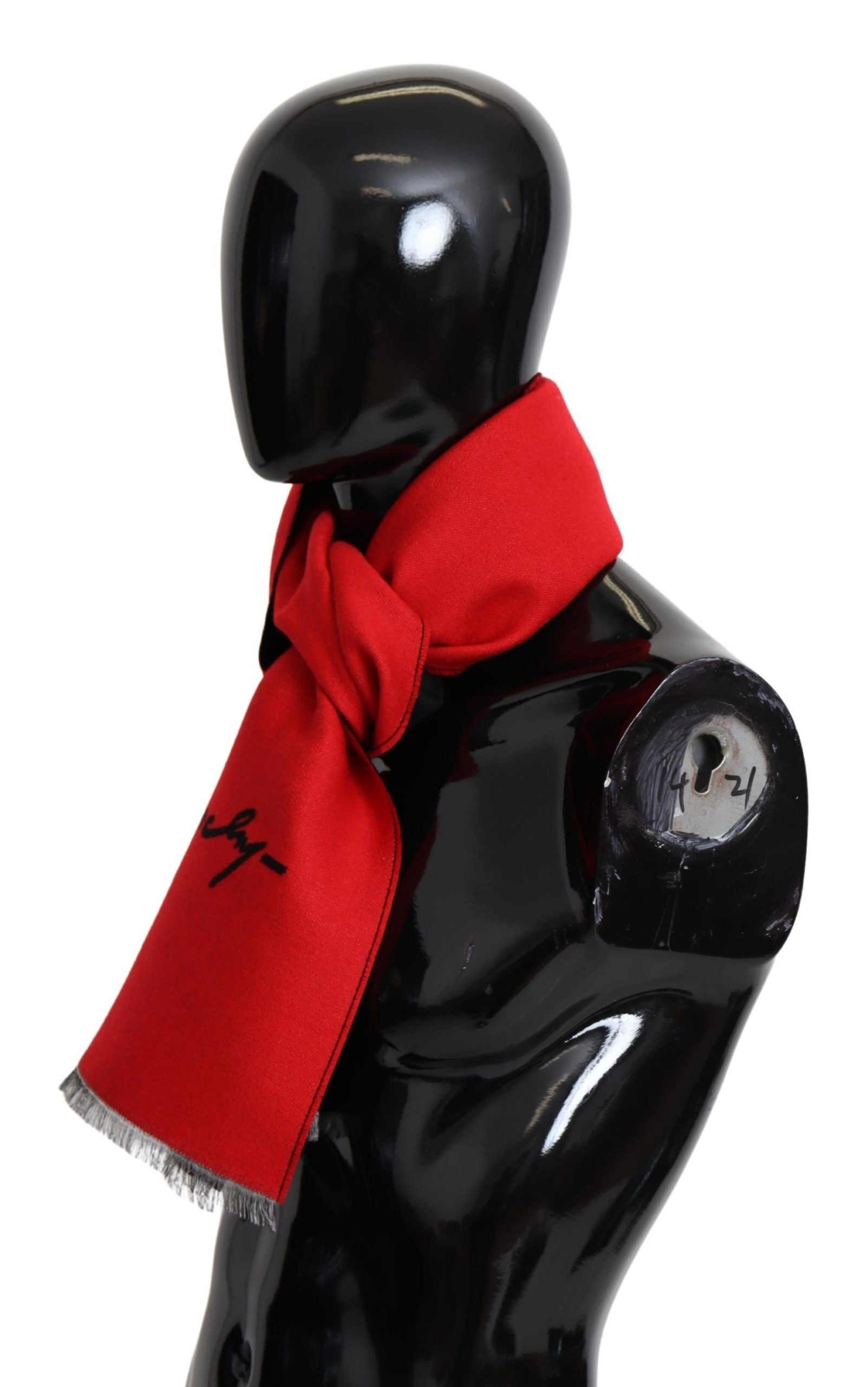 Givenchy Red Black Wool Unisex Winter Warm Scarf Wrap Shawl