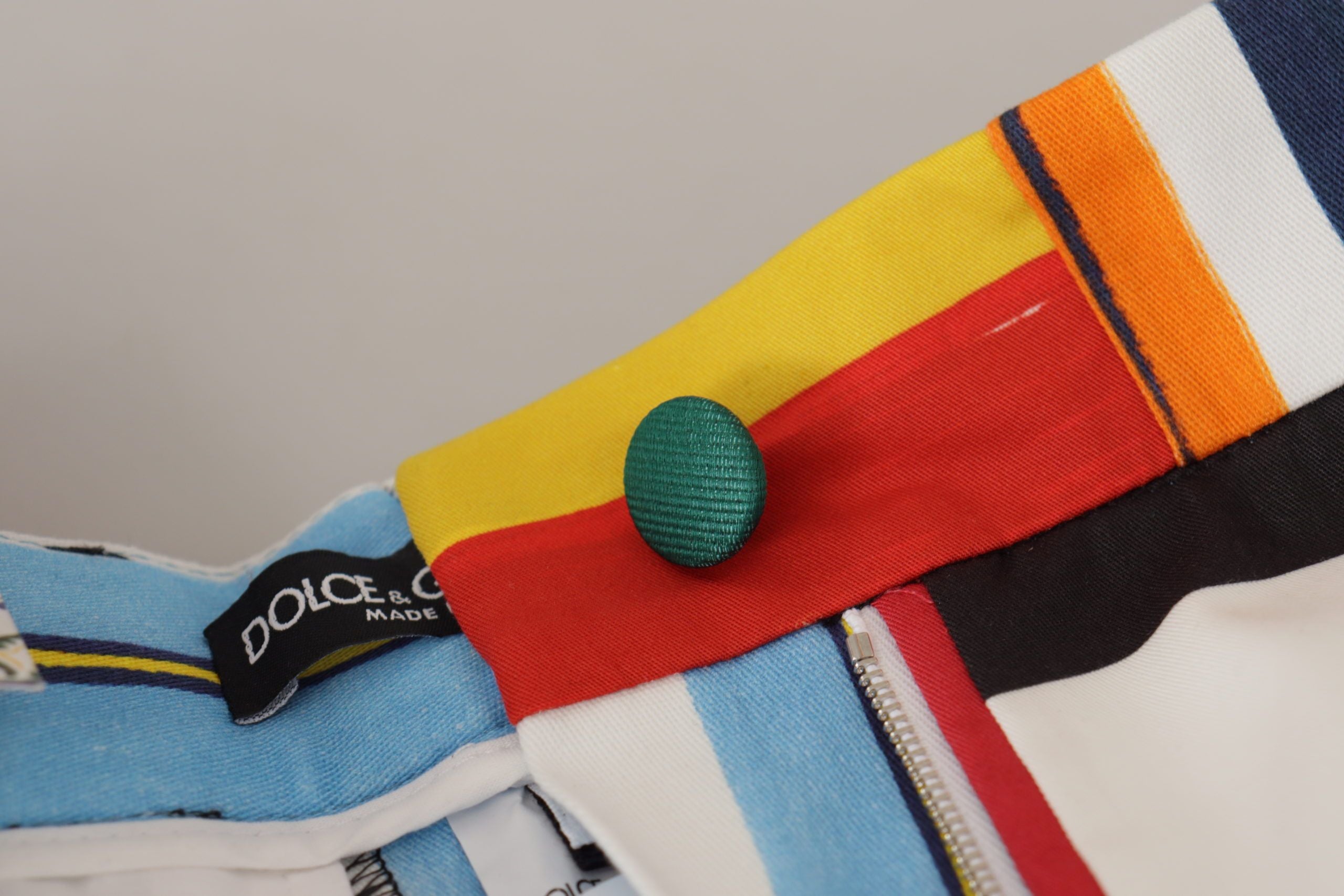 Dolce & Gabbana Multicolor Striped High Waist Cotton Pants