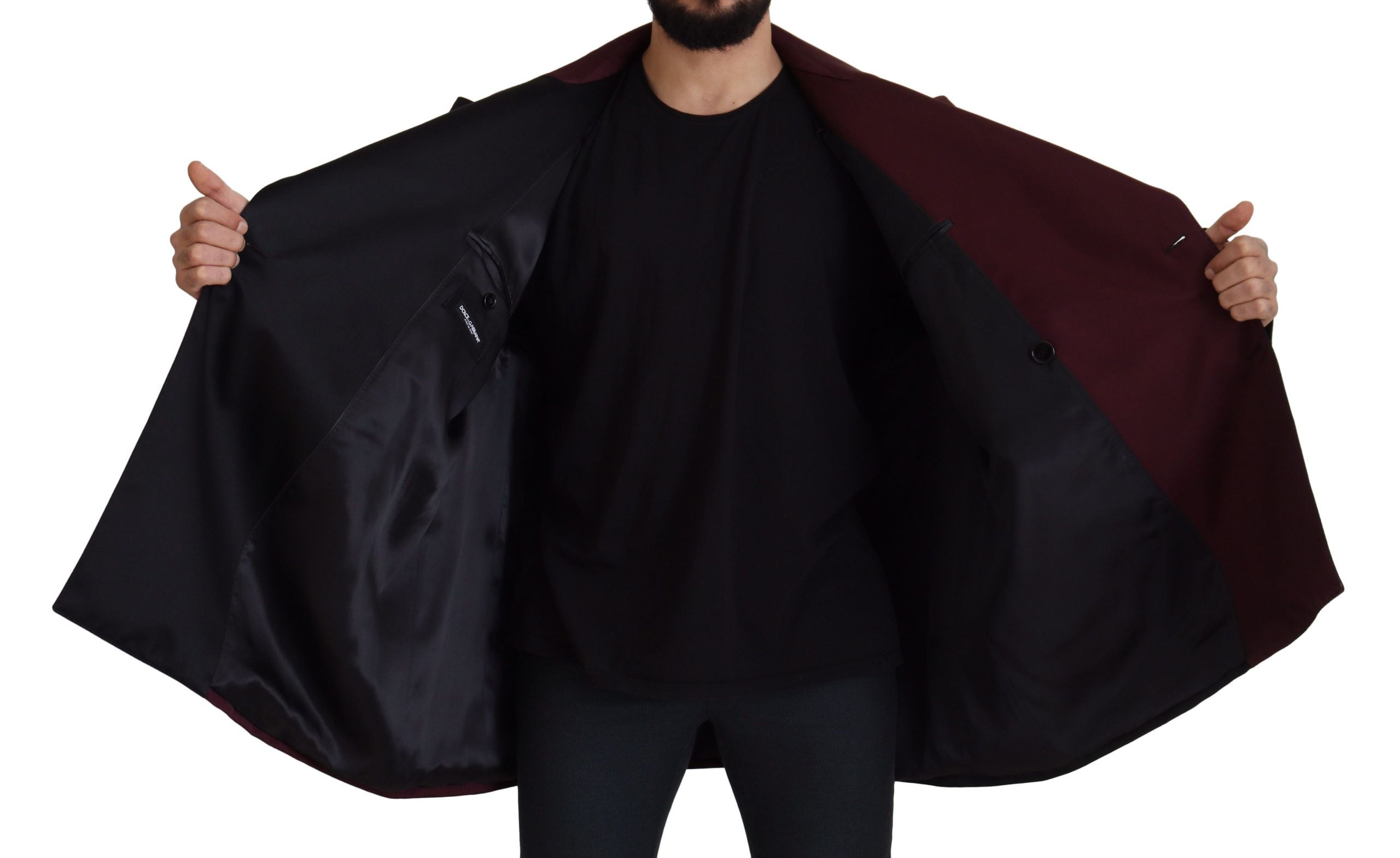 Dolce & Gabbana Bordeaux Polyester Double Breasted Jacket