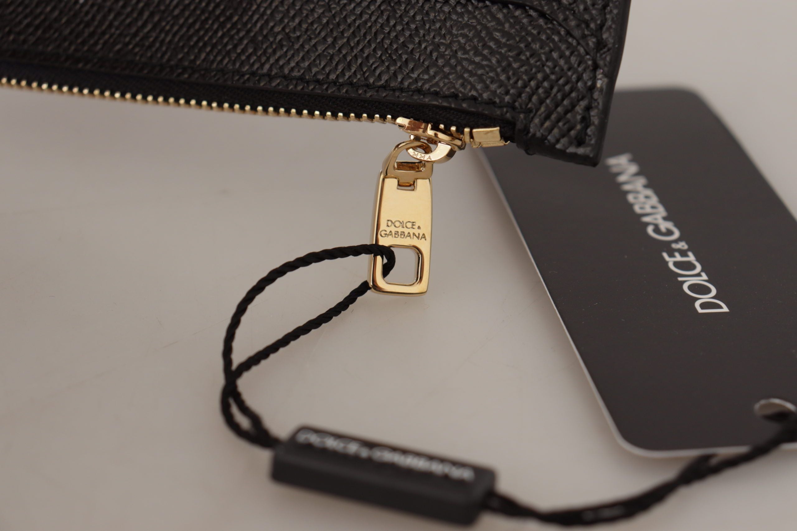 Dolce & Gabbana Black Leather #DGLovesLondon Women Cardholder Coin Case Wallet