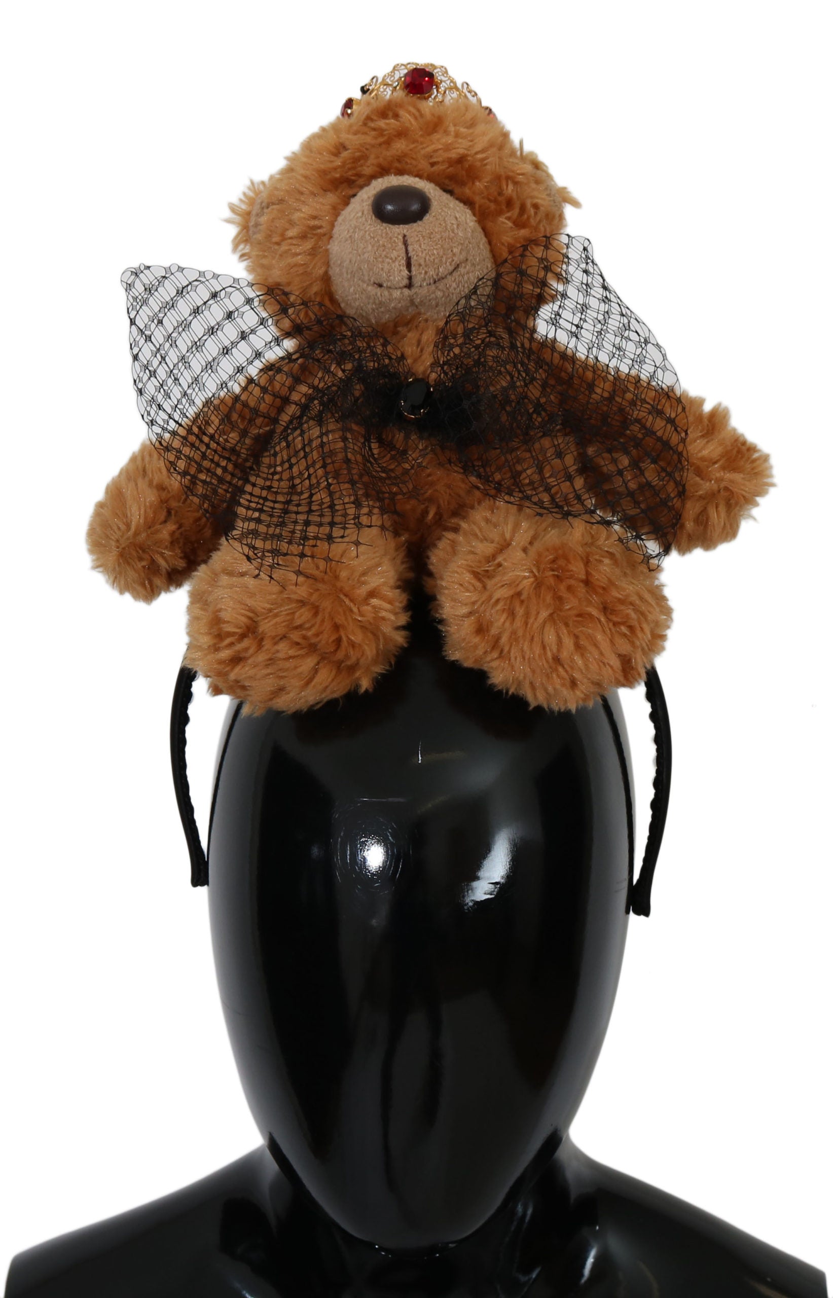 Dolce & Gabbana Teddy Bear Gold Crystal Crown Tiara Diadem Hair Band