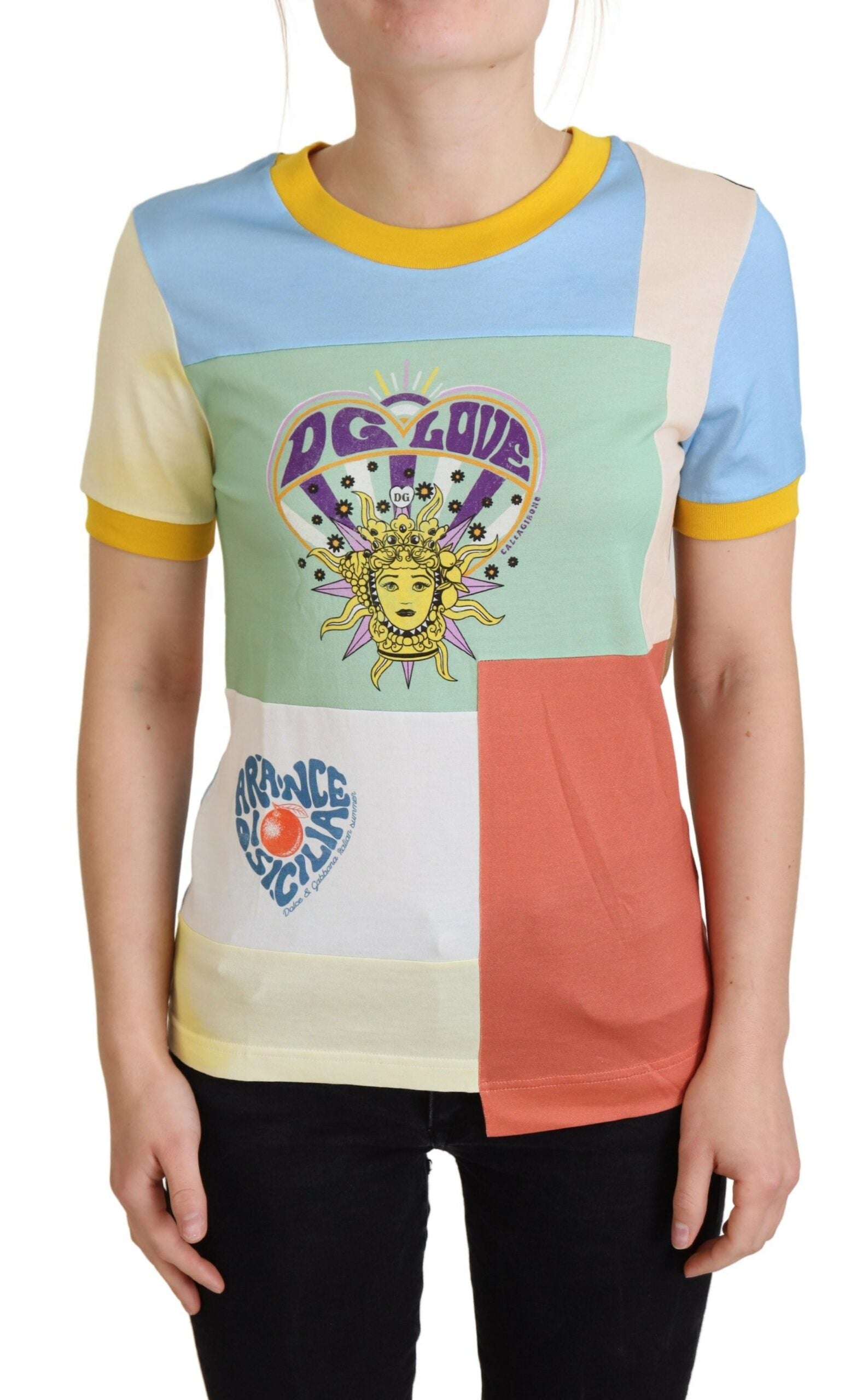 Dolce & Gabbana Multicolor Cotton DG Love Patchwork
