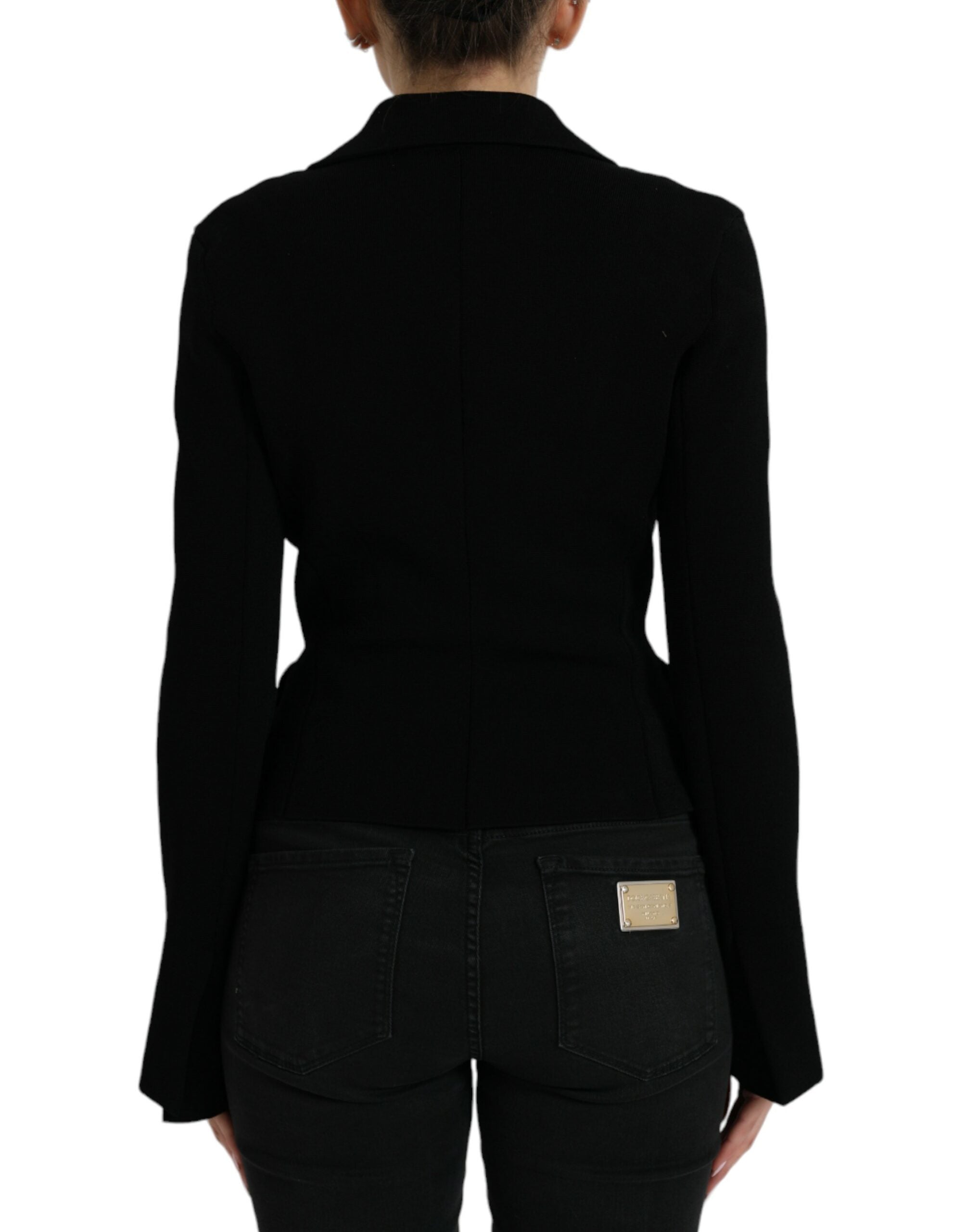 Dolce & Gabbana Black Viscose Single Breasted Blazer Jacket