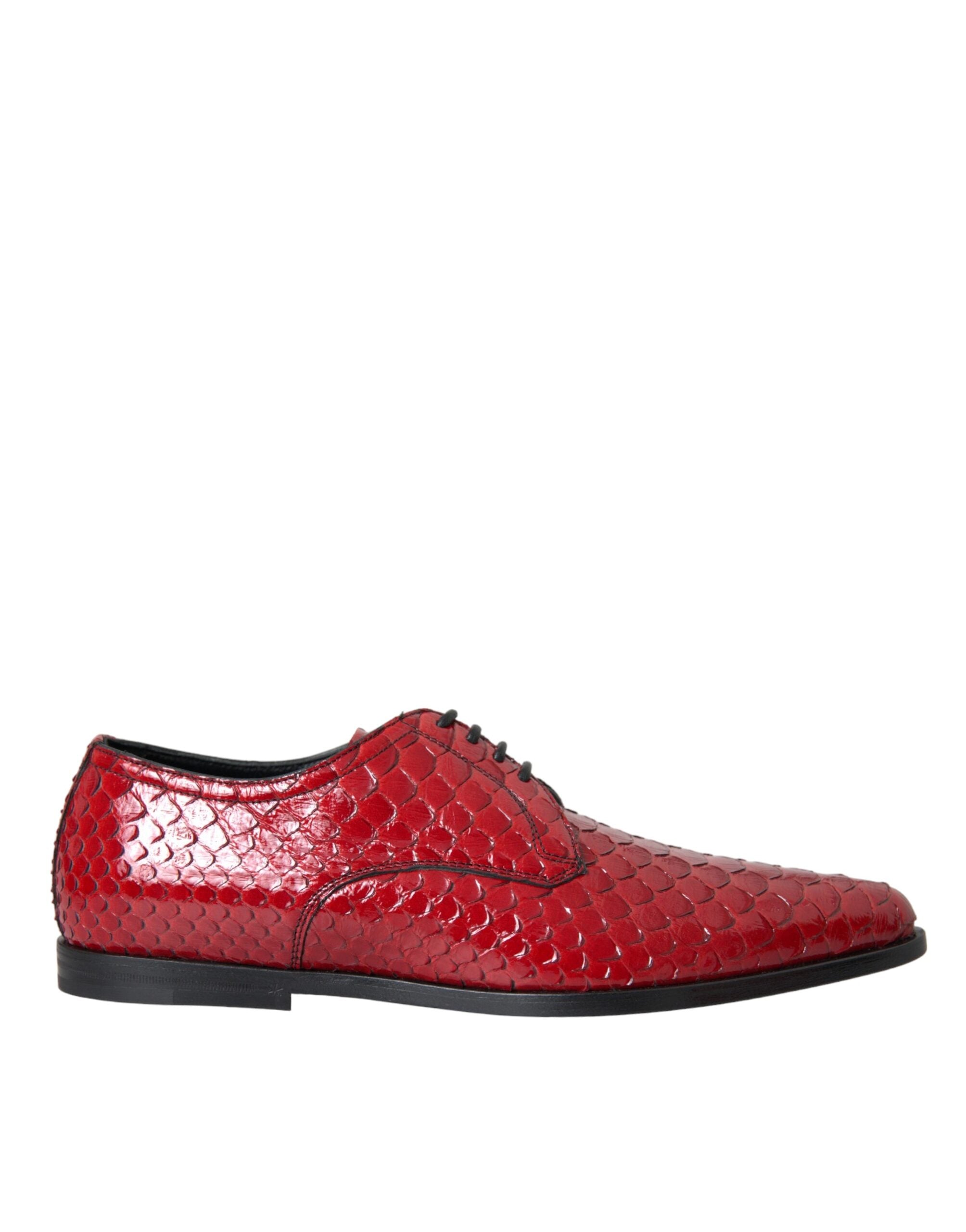Dolce & Gabbana Red Textured Varnished Derby Men Formal Shoes Dolce & Gabbana Red Textured Varnished Derby Men Formal Shoes