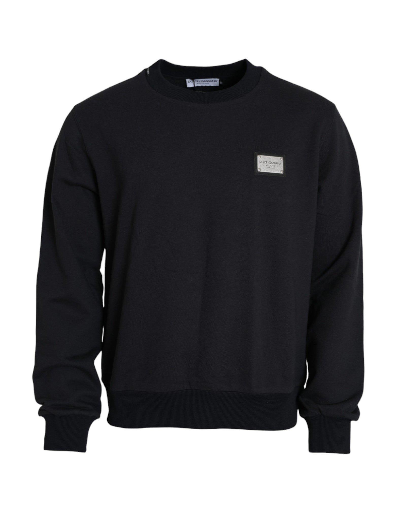 Dark Blue Cotton Logo Plaque Sweatshirt Sweater