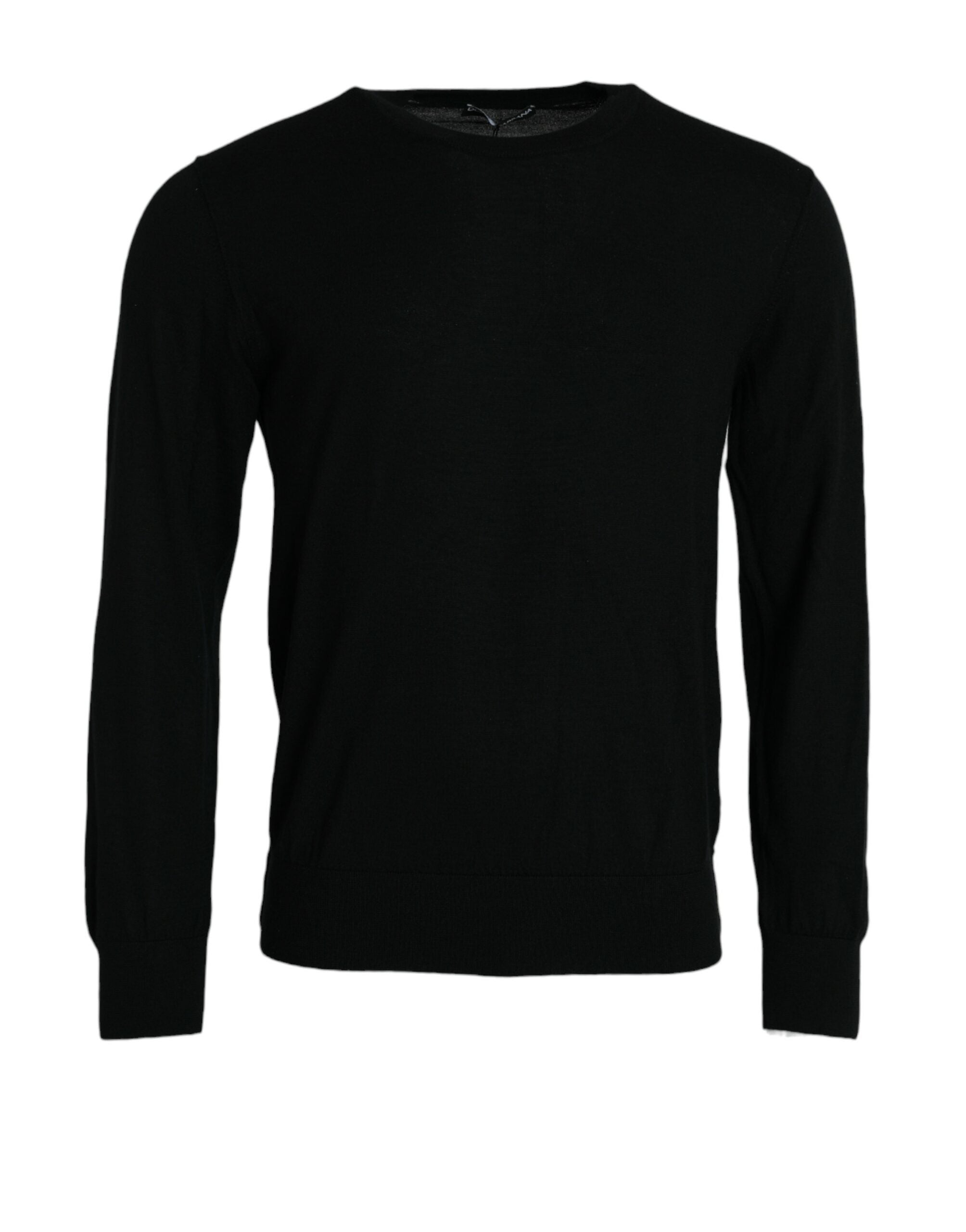Elegant Black Cashmere Pullover Sweater